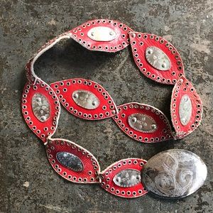 1990’s vintage red leather belt